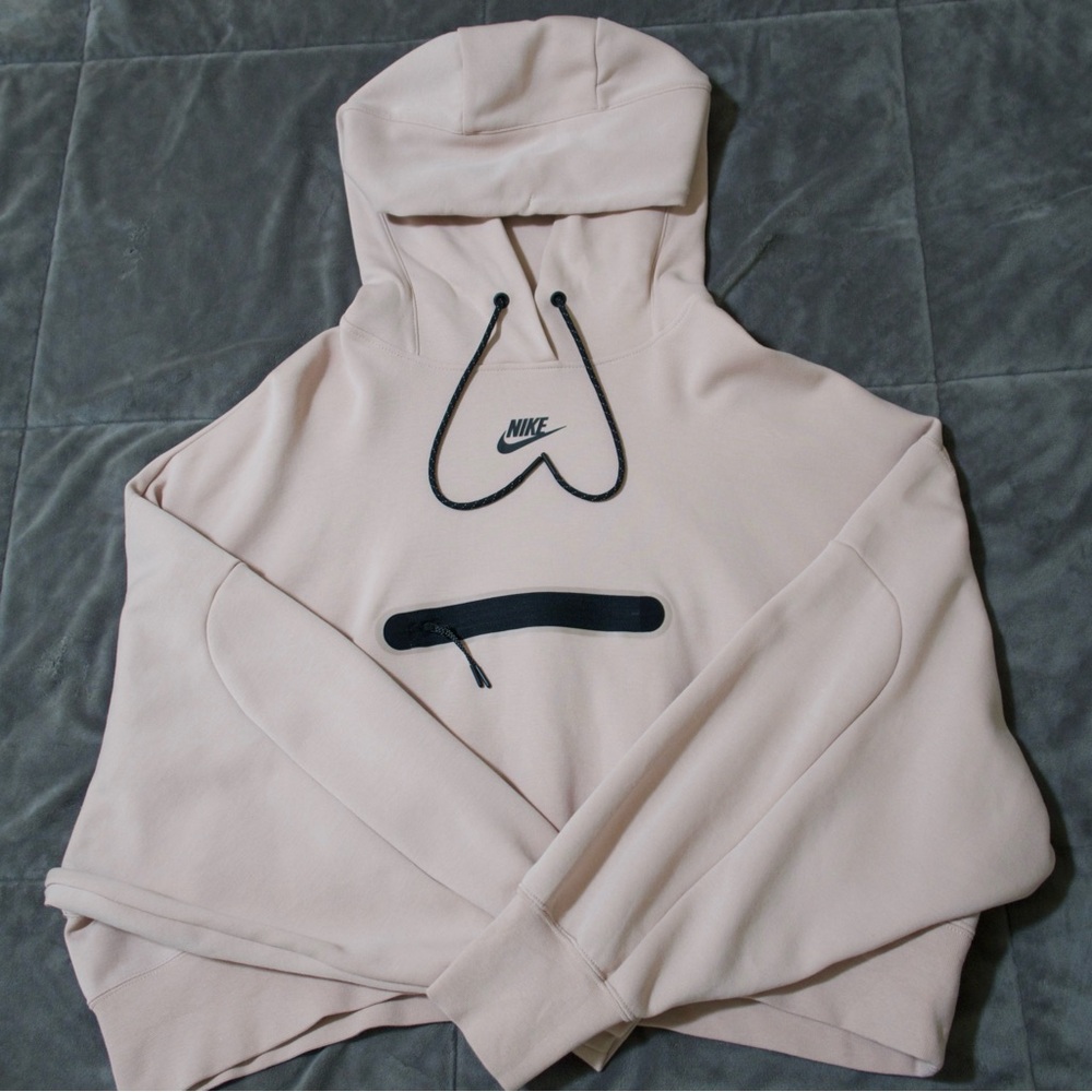 Nike pink oversized hoodie with black accents